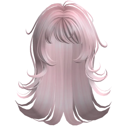 ♡ Messy Long Emo Wolfcut in Pastel Pink