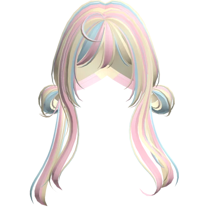Anime Punk Low Buns Pigtails (Confetti)