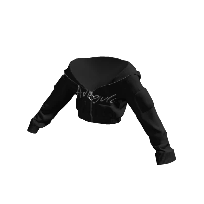 Black Cropped Off Shoulder Angvli Hoodie