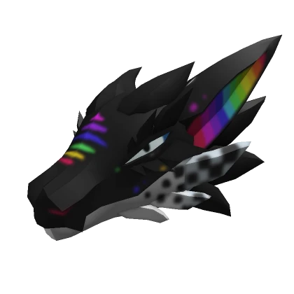 Rainbow Wolfdragon Head