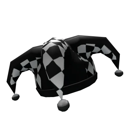 Clown Hat Black (5 Prong) - Black/White Pattern
