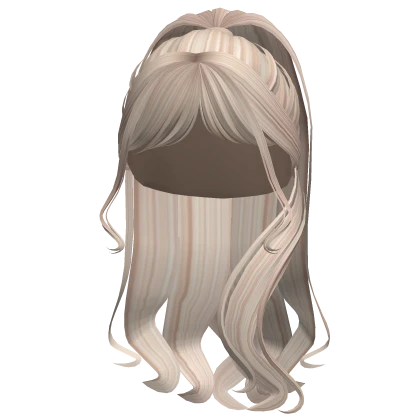 Long Curly Half Up Bangs Pony (Platinum Blonde)