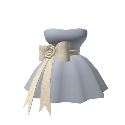 💟Chibi Doll Fancy blue dress with beige bow