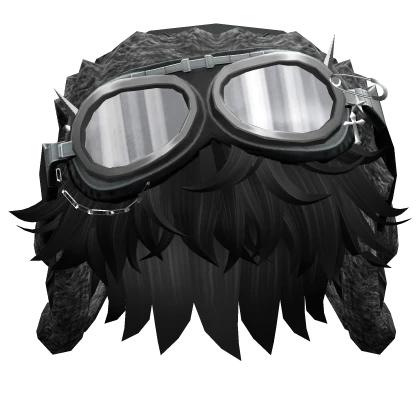 Black Cool Messy Boy Hair w/ Y2K Goggles Ushanka