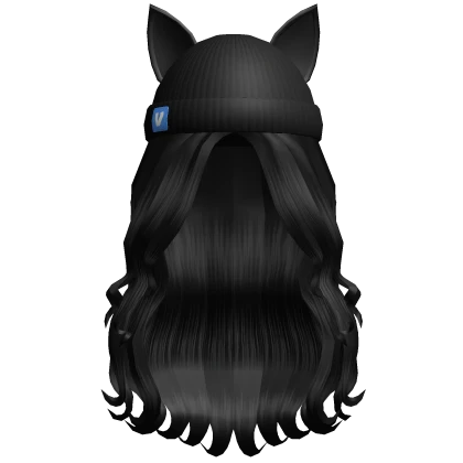 Venmo Grunge Girl Hair with Cat Ears Beanie
