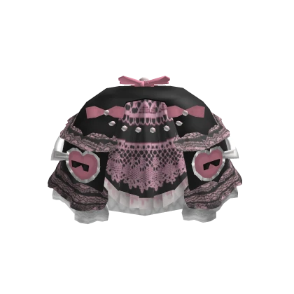 Valentines Heart Bittersweet Hime Skirt Black+Pink