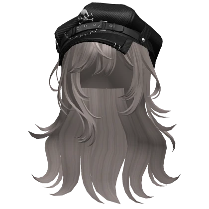 Ash Graceful Layered Hair w/ Skull Punk Cap