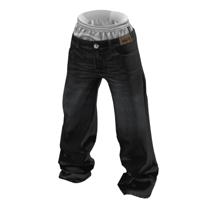 💗Y2K SAGGING RELAXED JEANS_BLACK