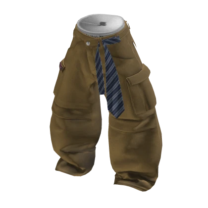 💗Y2K OVERSIZED ASYMMETRIC CARGO PANTS_CAMEL