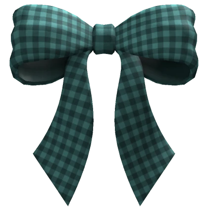 Teal Gingham Hair Bow