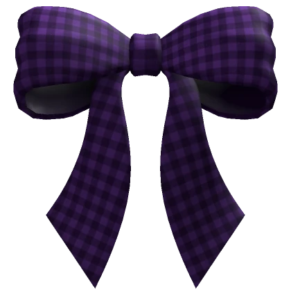 Purple Gingham Hair Bow