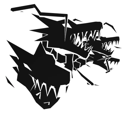 Cartoony White Lightning Dragon Heads