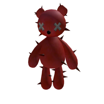 Y2K Evil Red Spike Teddy Bear