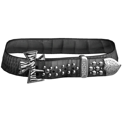 2000s Leather Mcbling Scene Y2k Zebra Cross Belt