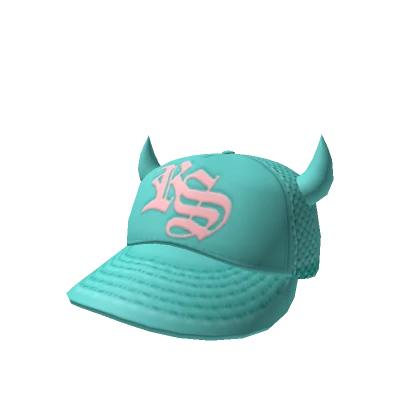 TEAL / PINK ROCKSTAR Y2K TRUCKER CAP