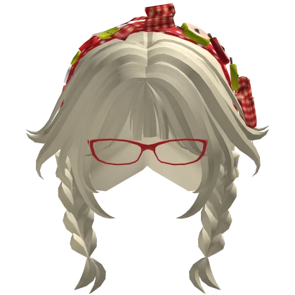 mori kei igari blonde apple red plaid headband