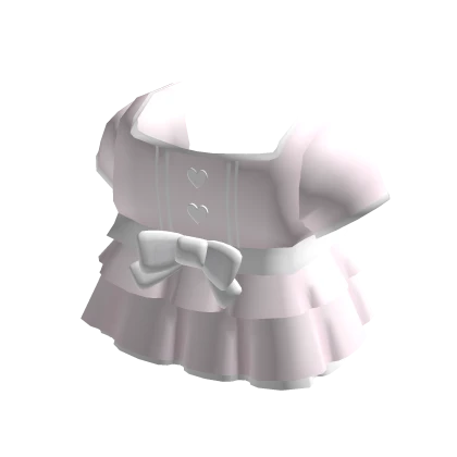 ꒰♡꒱ adorable pink and white baby doll dress top