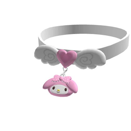 Melody and Love Heart Wings White Cute Necklace