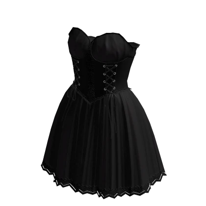 Black Dark goth princess corset dress