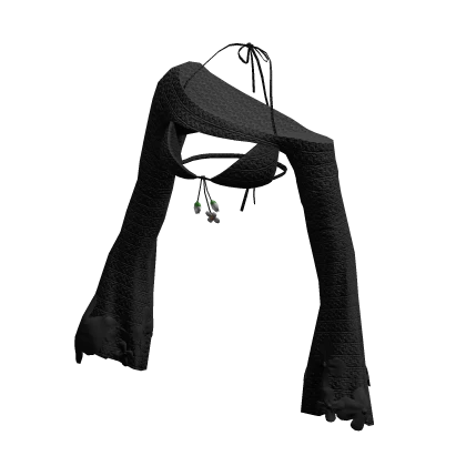 BB Black Bikini Cropped Ballet Shrug Crochet V2