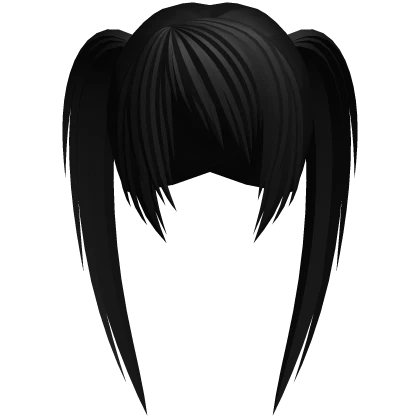 black choppy messy scene emo high long pigtails