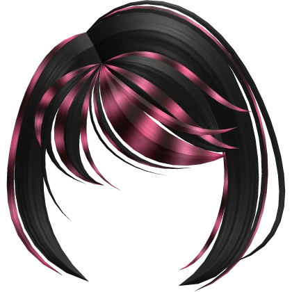 Gyaru Scene Pink Raccoon Drag Bangs in Black