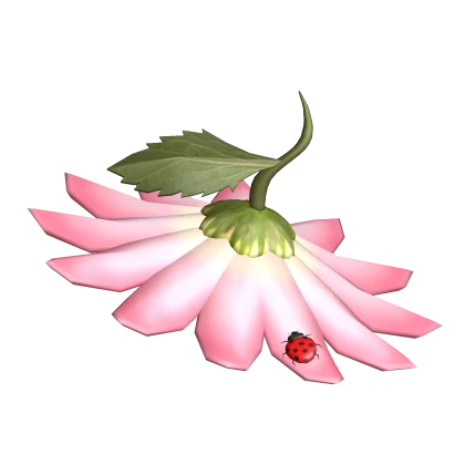 Fairy Flower Spring Hat with Ladybug Pink