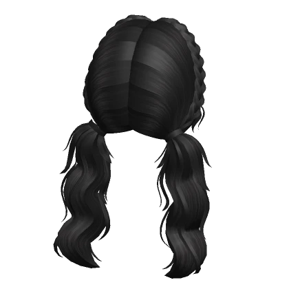 Preppy braided messy pigtails - Black