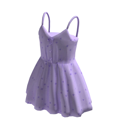 Cute Floral Farmgirl Sun Dress - Purple