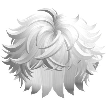 Messy Fluffy Anime Boy Hair (White)