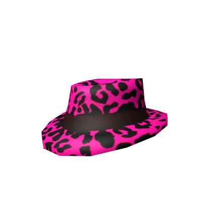 Hot Pink Snow Leopard Fedora