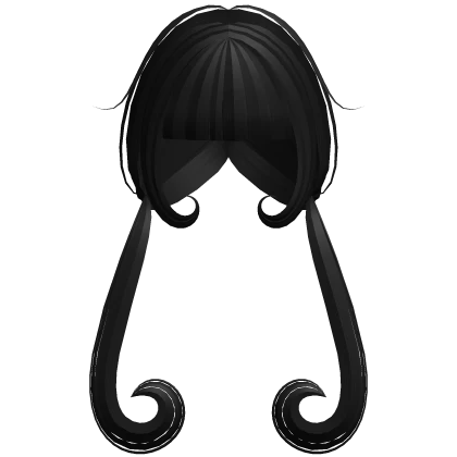 ♡ : little low swirly pigtails in black