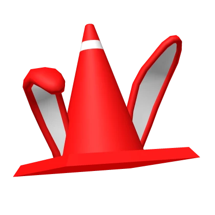 Red Traffic Cone W/ Bunny Ears