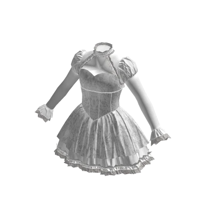 ♾️ White ruffled goth corset dress 