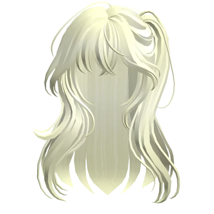 Yellow Anime Girl Hairstyle w/ Side Ponytail
