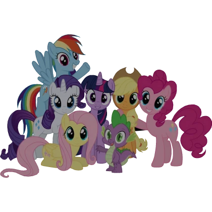 Mane Six My Little Pony Back Buddy Cutout