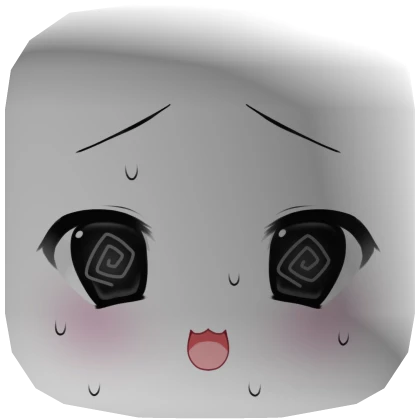 ୨୧ nervous cute moe anime chibi face mask - white