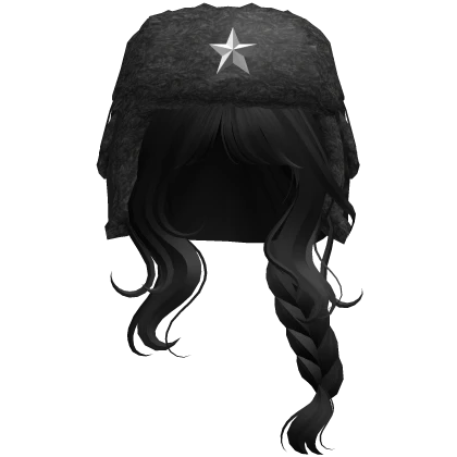 Black Wavy Braid w/ Black Ushanka