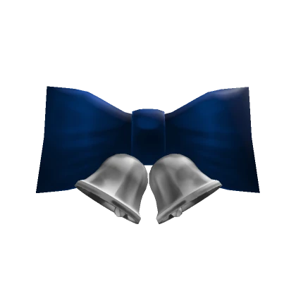 Blue & Silver Jingle Bells Bow Tie