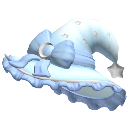 Light Blue Kawaii Witch Hat