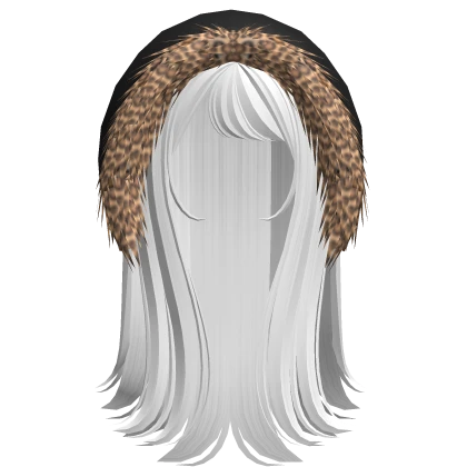 Emo hair w/ Leopard fur hood in White
