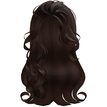 Long Messy Side Swept Wavy Brown Hair