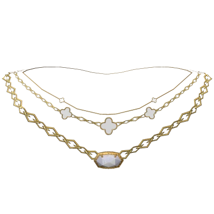 Gold Preppy Layered Clover Pendant Necklace 3.0 