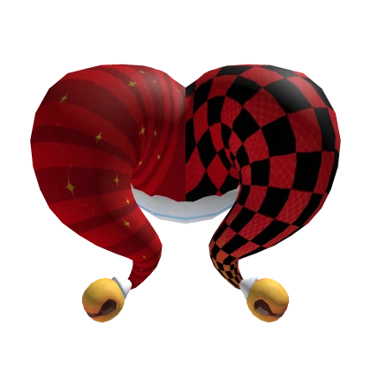 Red checkered short jester hat