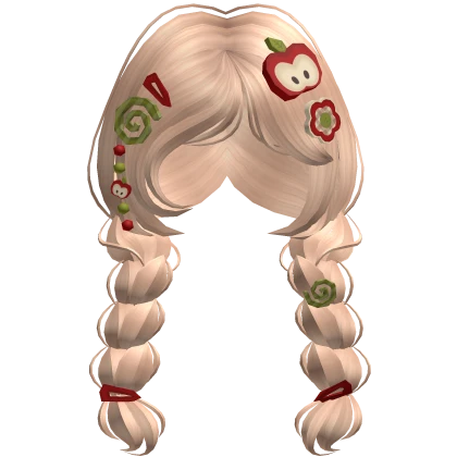 ♡ igari mori kei red apple twin braids (blonde)