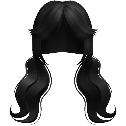 Cute Cottage Core Wave Pigtails ( Black )