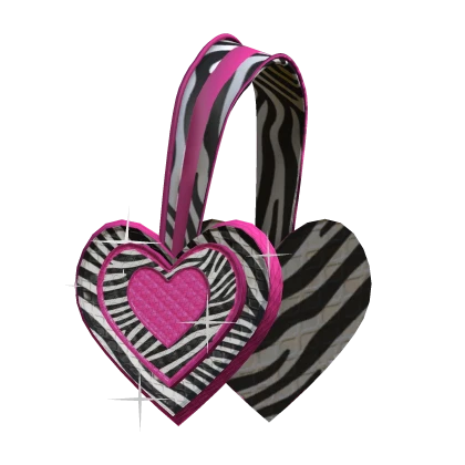Mcbling Heart Headphones in Pink and Zebra 2000s