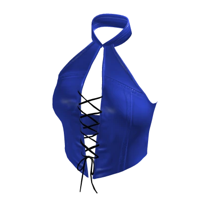 Leather Crop Top (Blue)