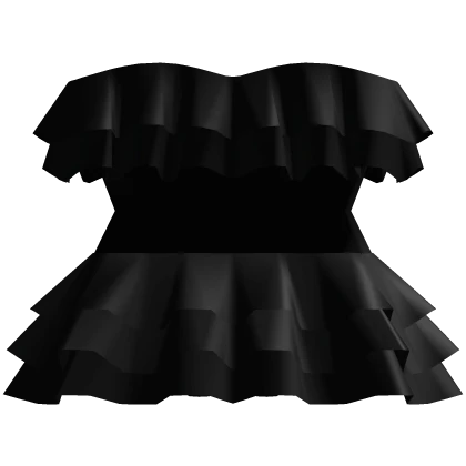 1.0 Cute Ruffled Dress Black