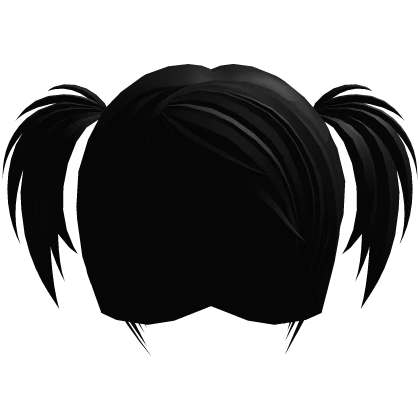 black messy scene pigtails